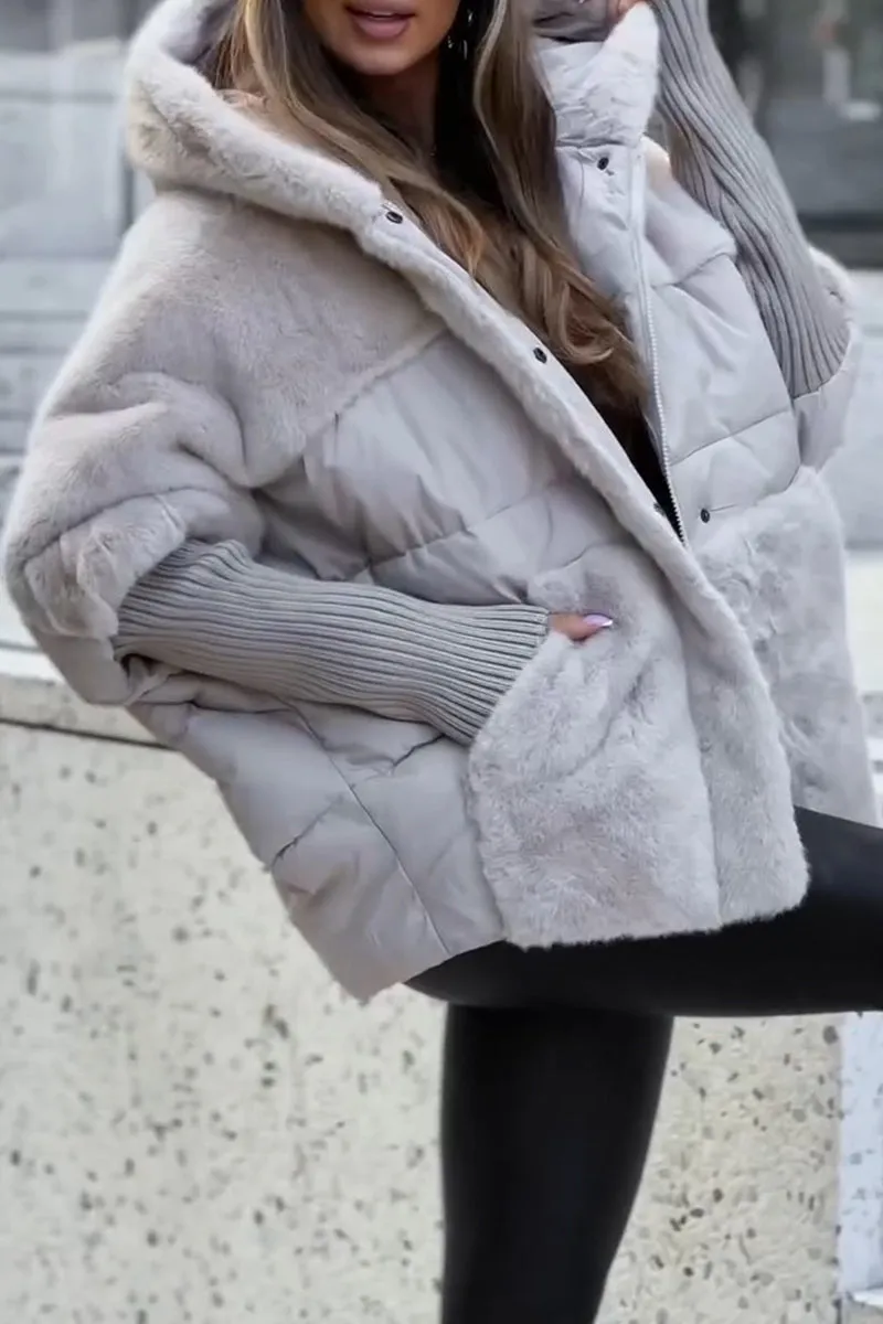 Women's hooded bomber jacket
