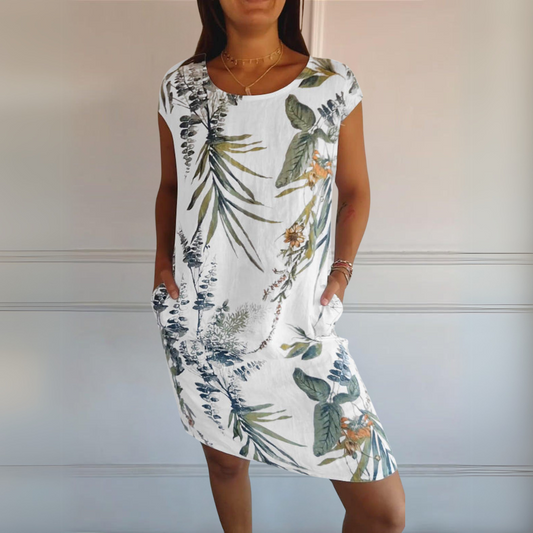 Annelin™ | Comfortable dress with a round neck