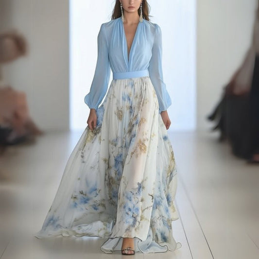 Autumn | Elegant Long Floral Dress