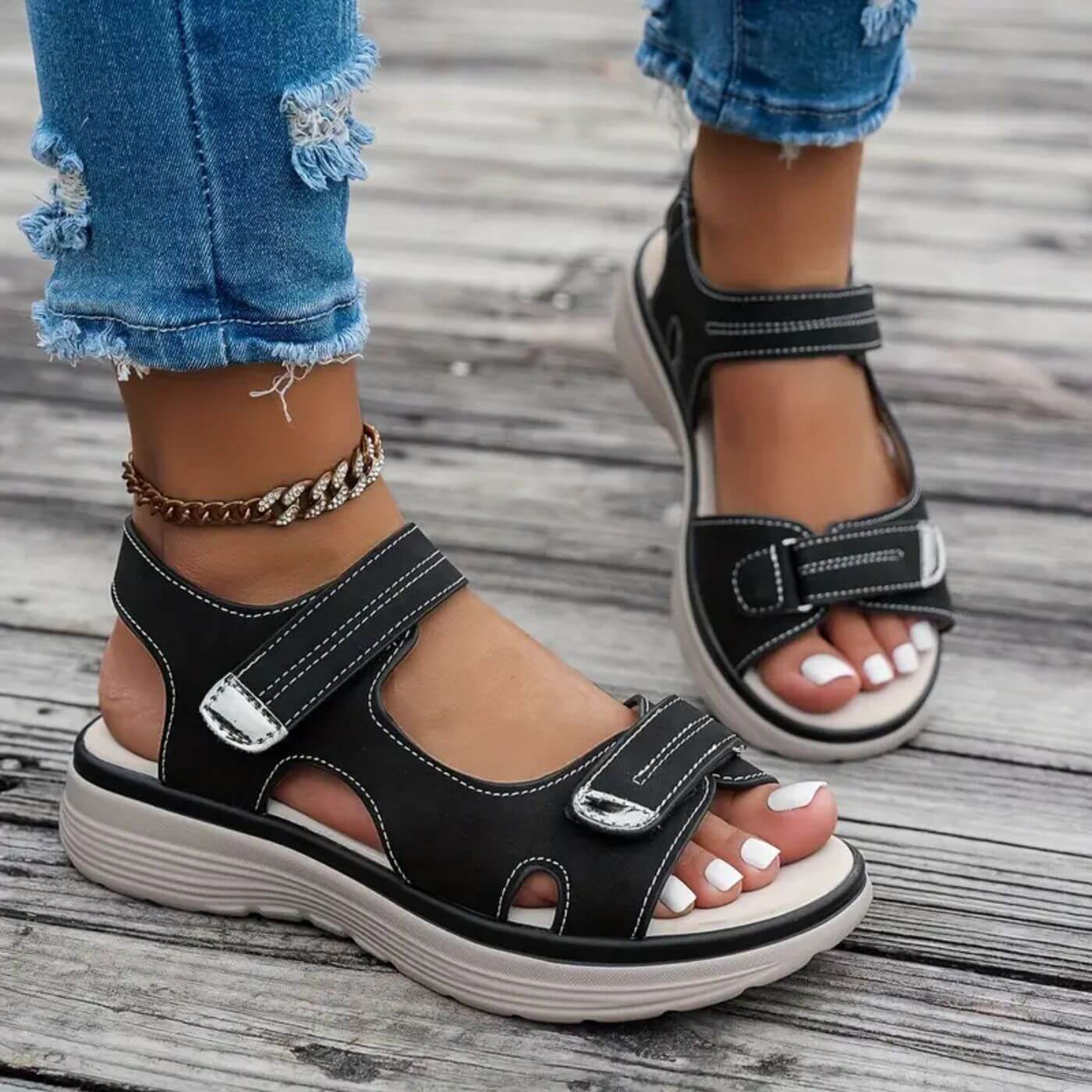 Rita™ | Comfortabele sandalen met sleehak en enkelbandje