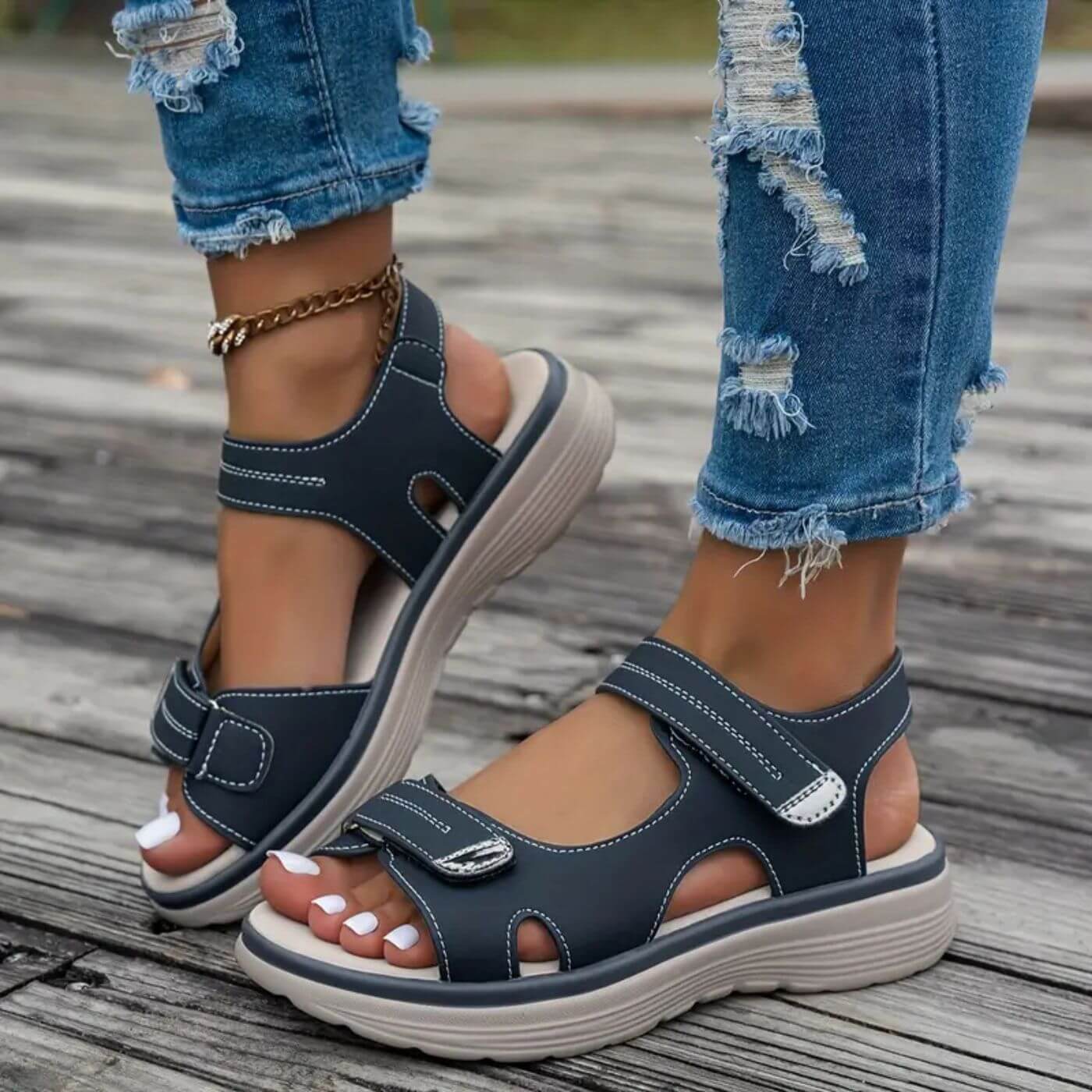 Rita™ | Comfortabele sandalen met sleehak en enkelbandje