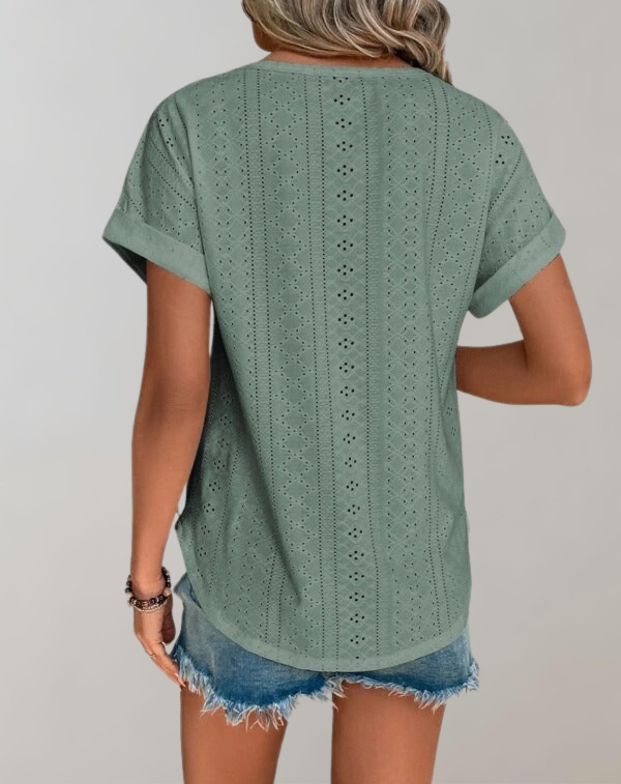 Verity | Casual Eyelet Detail Top