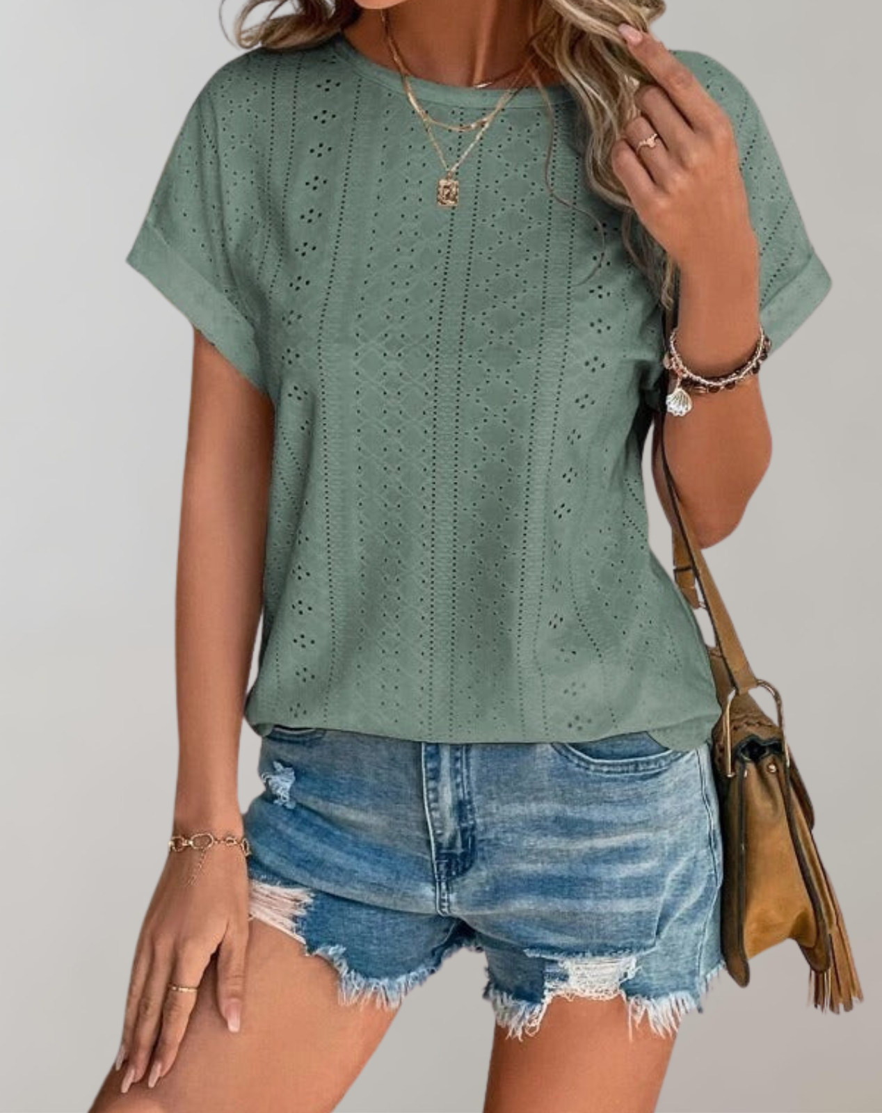 Verity | Casual Eyelet Detail Top