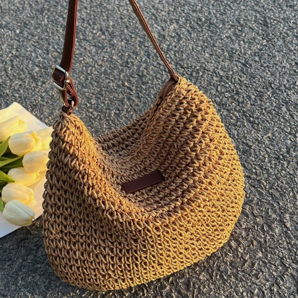 Lajah™ - Woven Zippered Shoulder Bag for Summer, Adjustable and Timeless