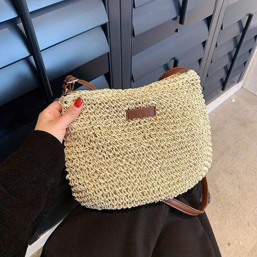 Lajah™ - Woven Zippered Shoulder Bag for Summer, Adjustable and Timeless