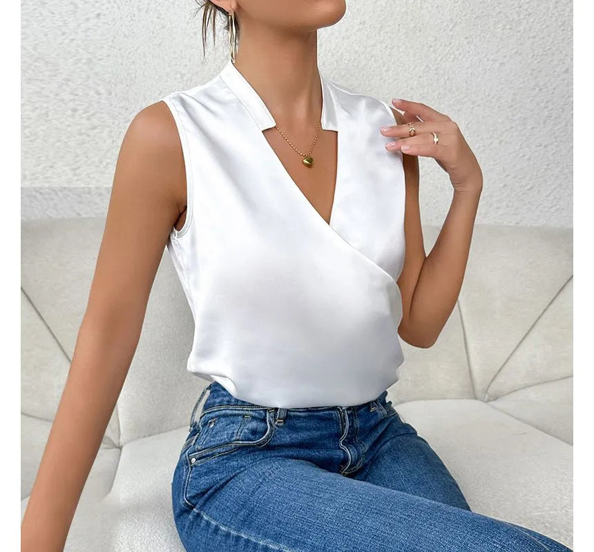 Wendy | Sleek V-Neck Wrap Tank Top