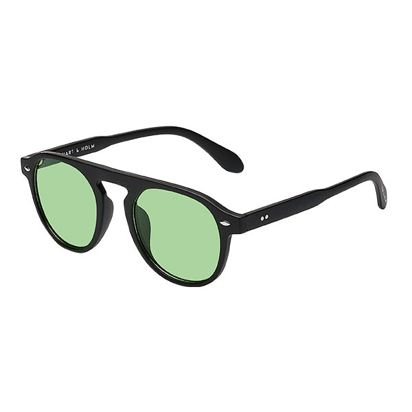 Milano Matte Black Green Lens Solbrille - CLASSIC | MEN
