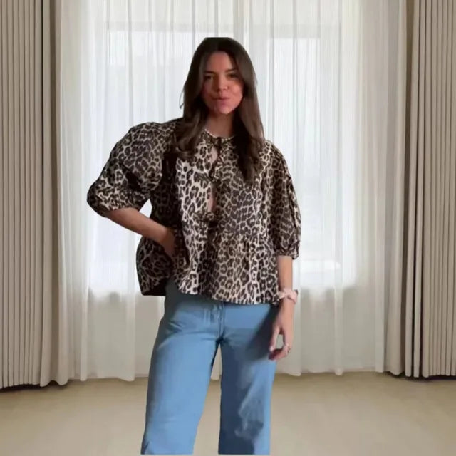 Maisie | Leopard Puff Sleeve Blouse
