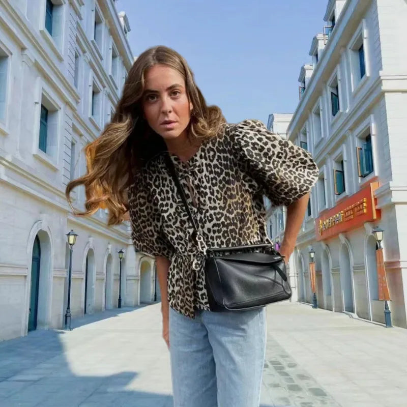 Maisie | Leopard Puff Sleeve Blouse