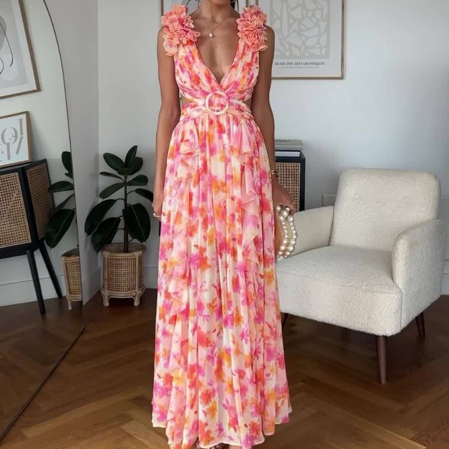 Isadora –Bloemenjurk met V-Hals