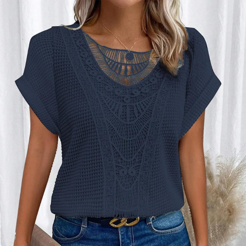 Vanessa | Elegant Crochet Detail Blouse