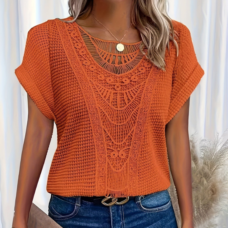 Vanessa | Elegant Crochet Detail Blouse