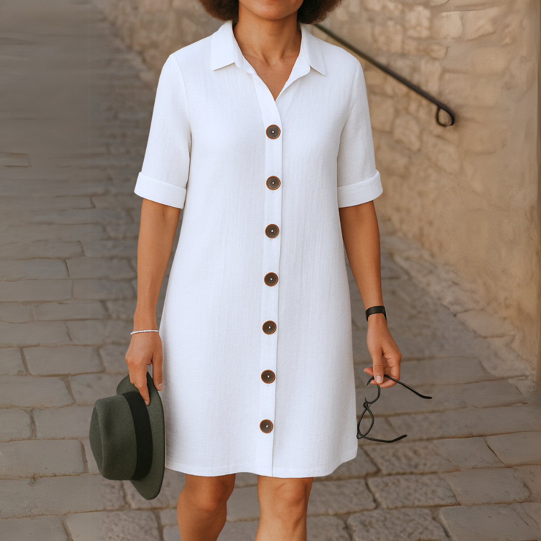 Ria™ | Elegant long shirt dress