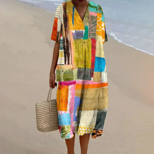 Bianca | Coastal Mosaic Day Dress