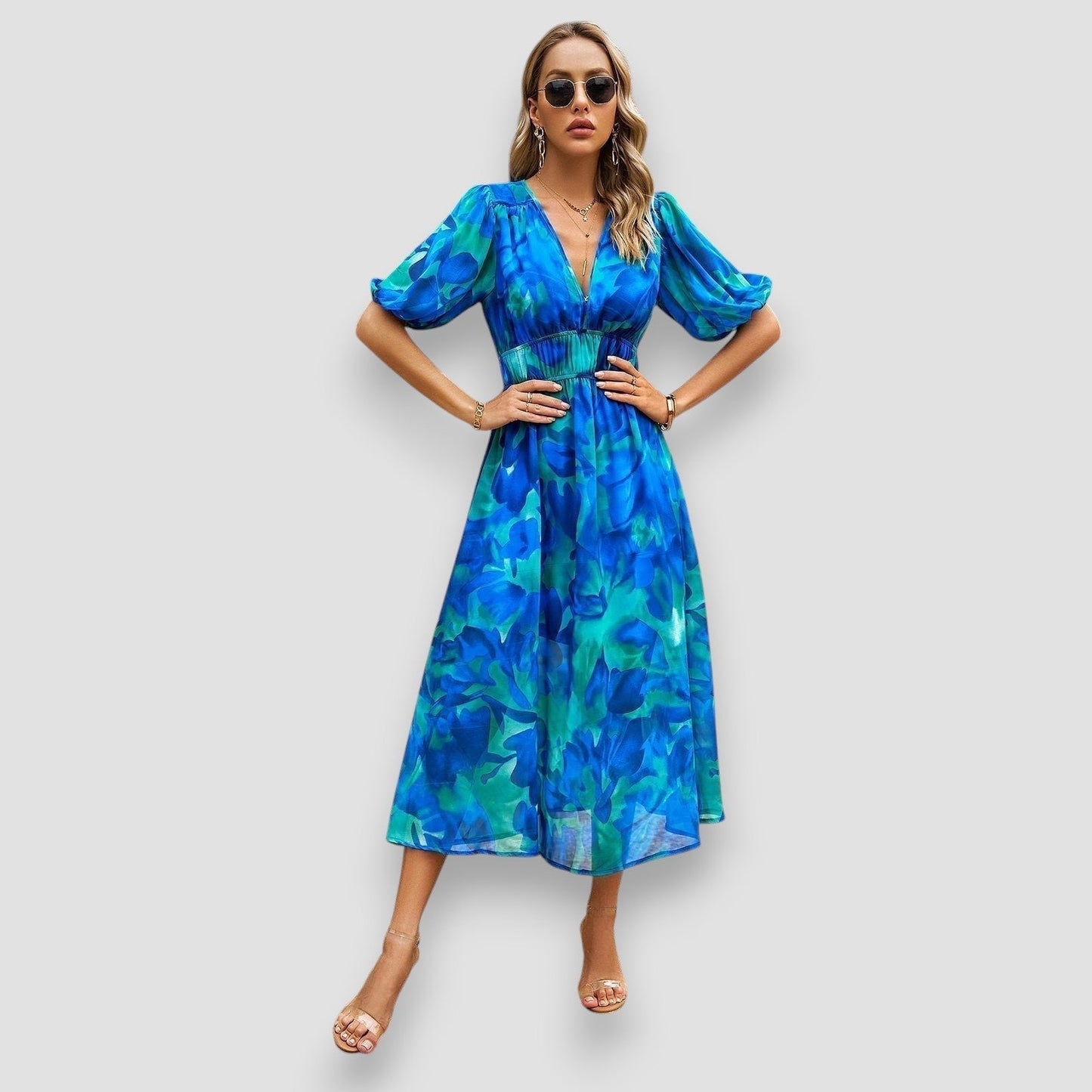 Daisy | Geometric Print Maxi Dress