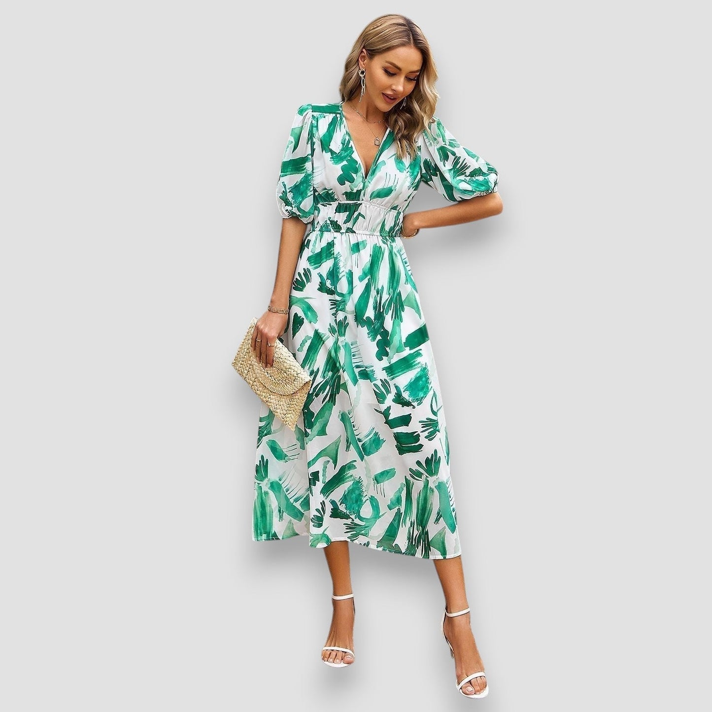 Daisy | Geometric Print Maxi Dress