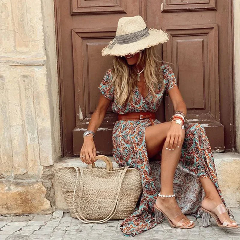 Alexandra™ | Elegant Bohemian Maxi Dress