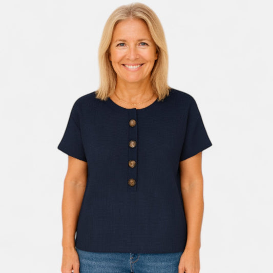 Nina™ | Button-up Comfort Tee