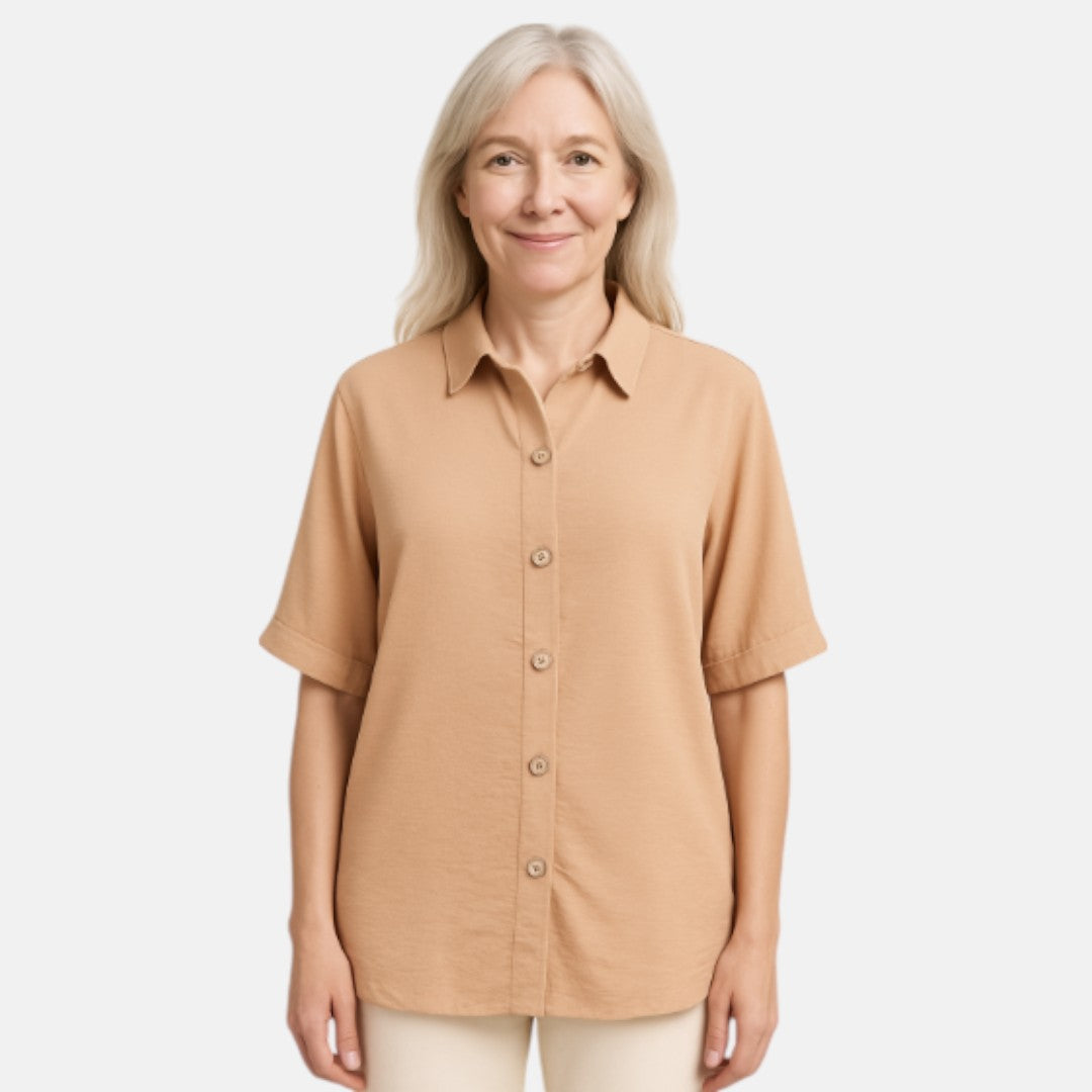 Nina™ | Linen Button-Up Shirt