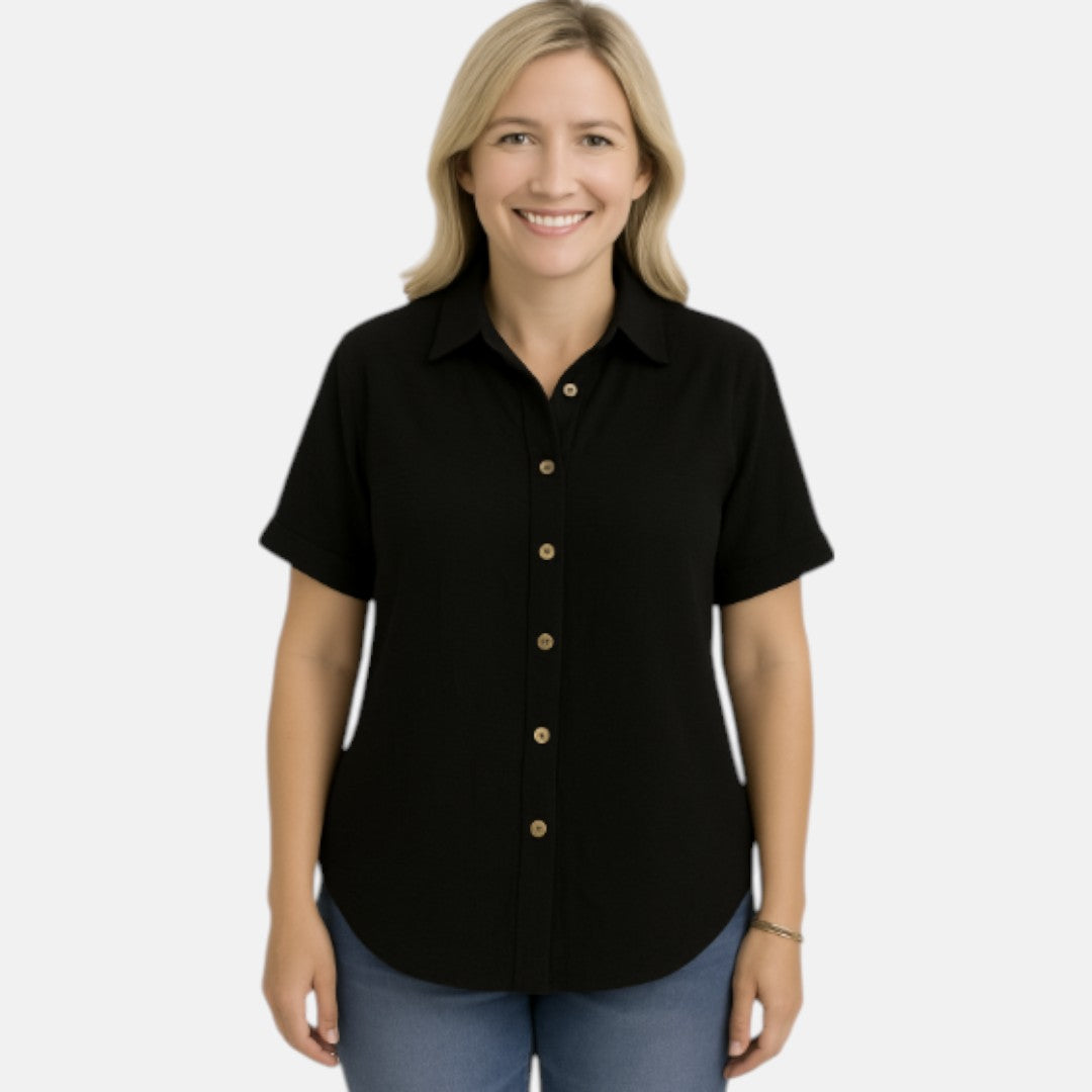 Nina™ | Linen Button-Up Shirt