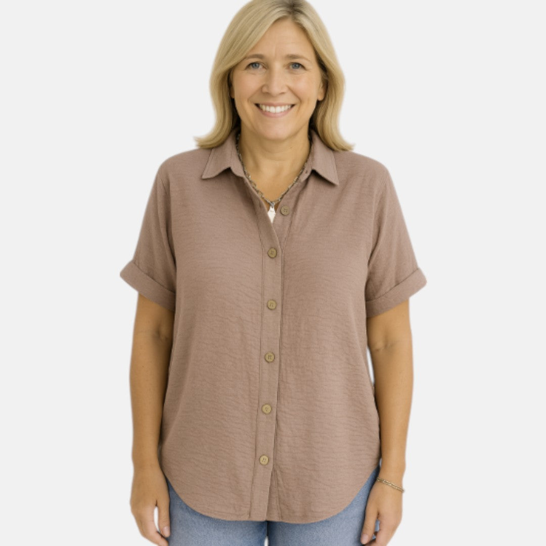 Nina™ | Linen Button-Up Shirt