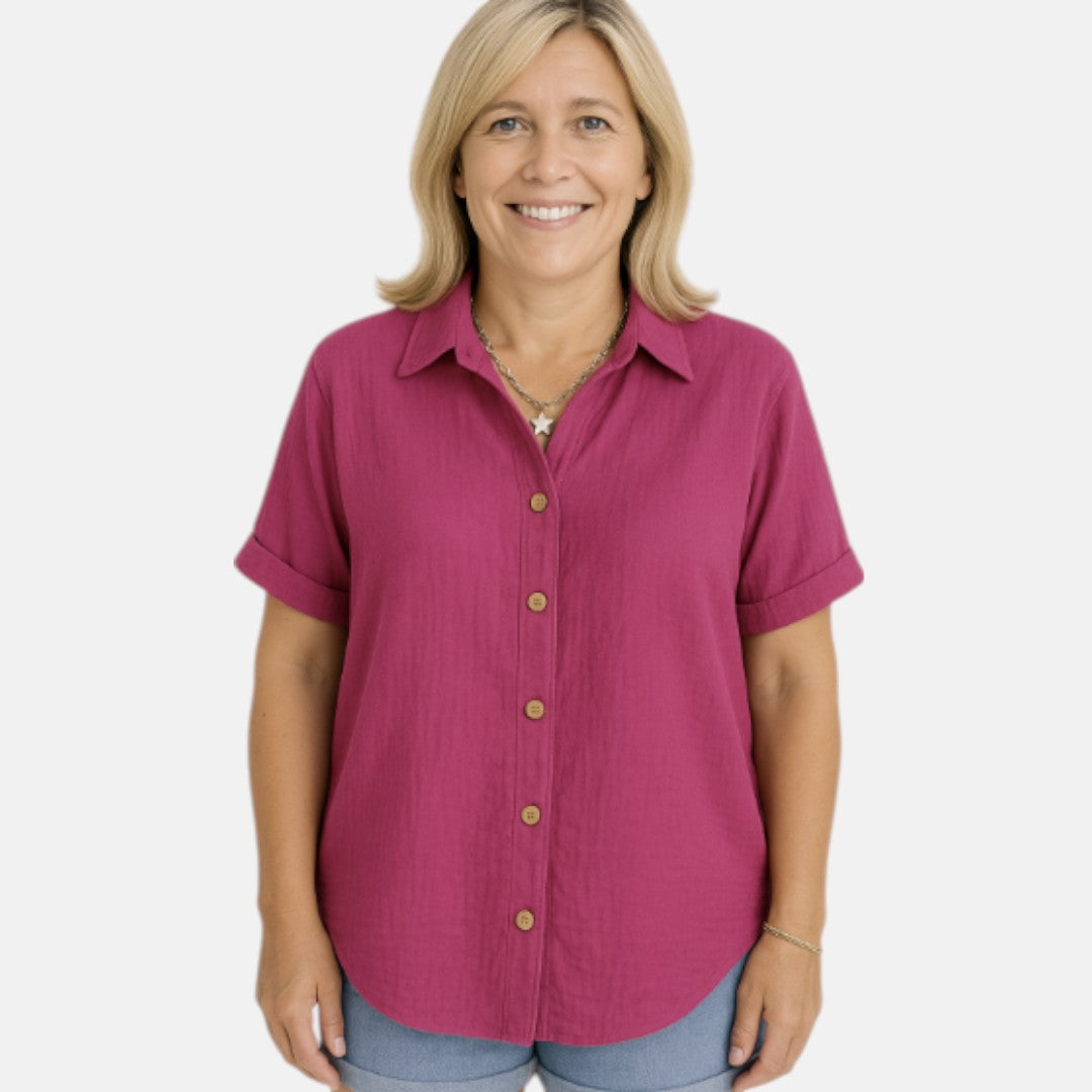 Nina™ | Linen Button-Up Shirt
