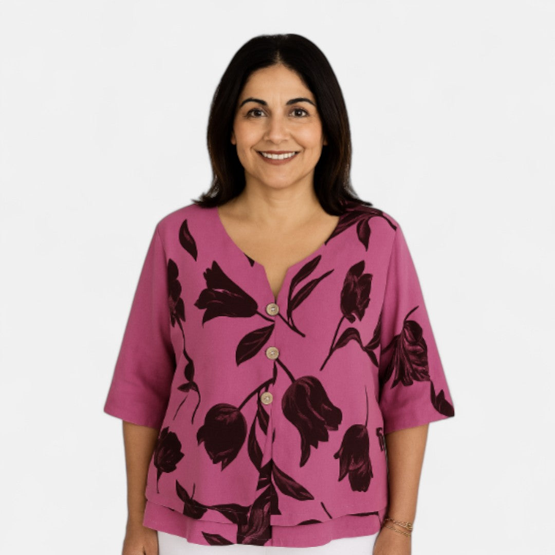 Nina™ | Flattering Floral Blouse