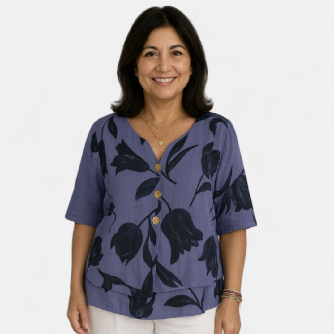 Nina™ | Flattering Floral Blouse