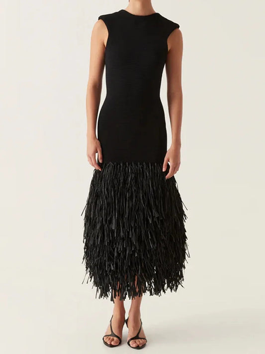 Eline | Long dress with fringes