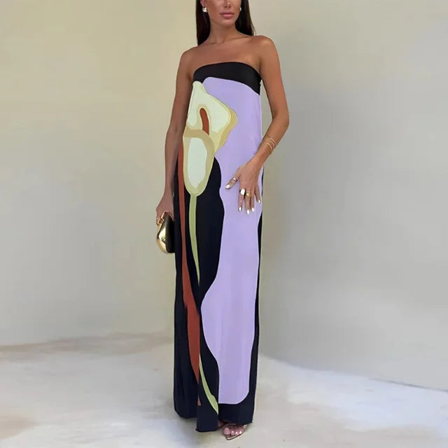 Angela | Stylish Elegant Strapless Maxi Dress