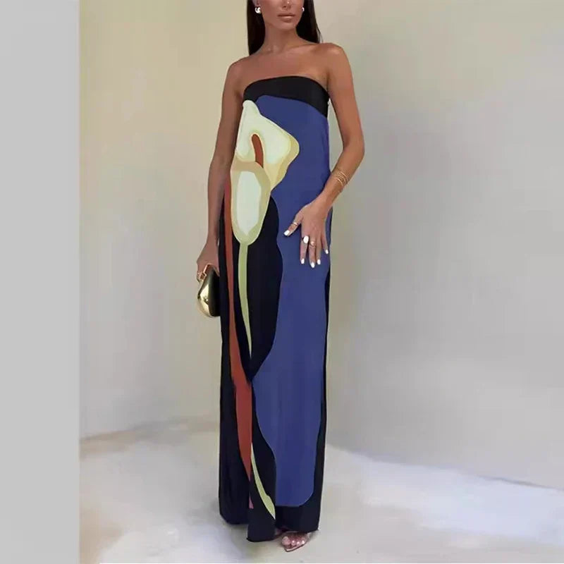 Angela | Stylish Elegant Strapless Maxi Dress