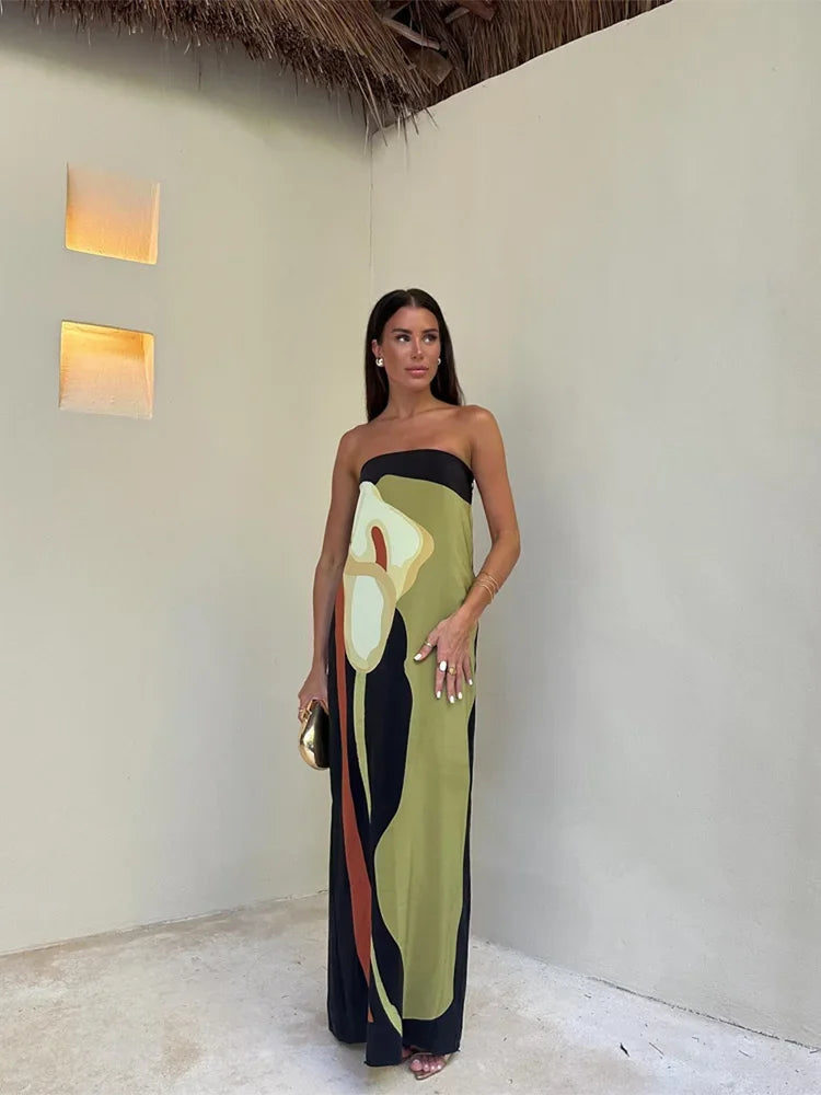 Angela | Stylish Elegant Strapless Maxi Dress