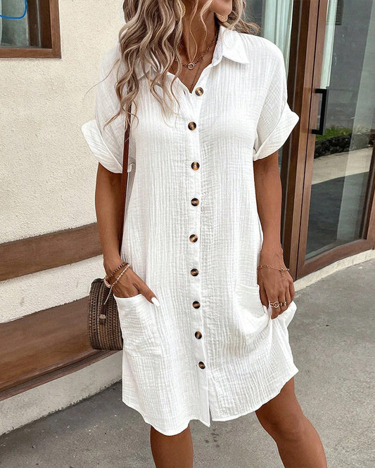 Caroline | Button Up Casual Shirt Dress