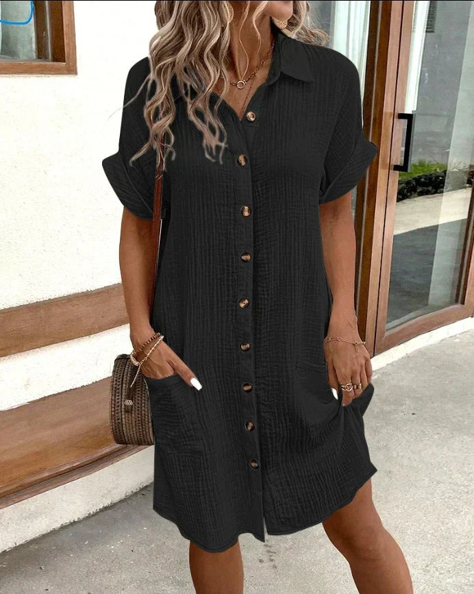 Caroline | Button Up Casual Shirt Dress