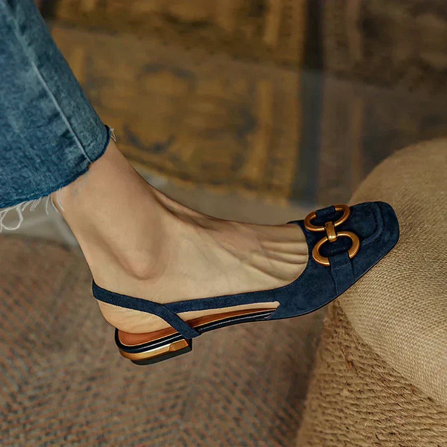 Bella | Stylish Chain Detail Slingback Flats