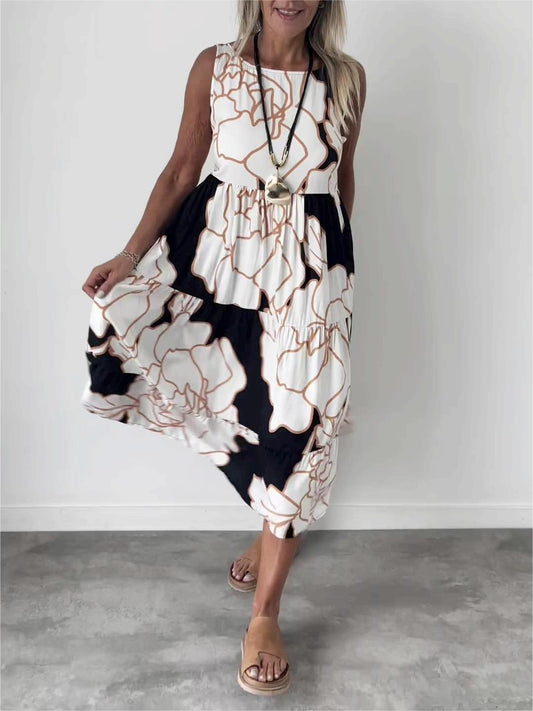 Angela™ | Elegant Dress with Floral Print