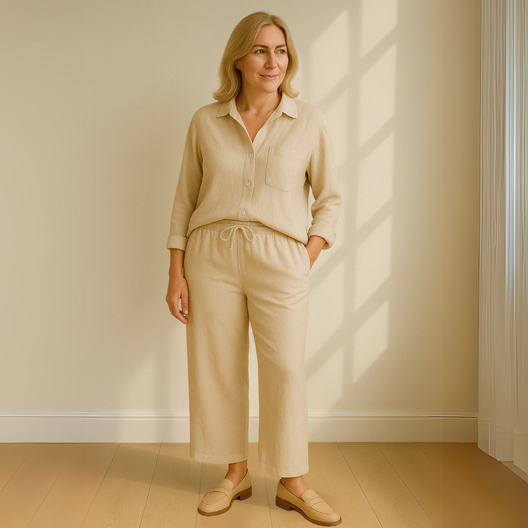 Yvonne | 2-delige set - Blouse & wijde broek