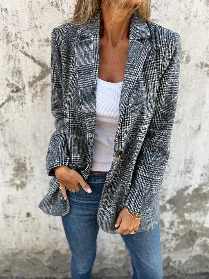 Elaina | Elegant Winter Plaid Blazer