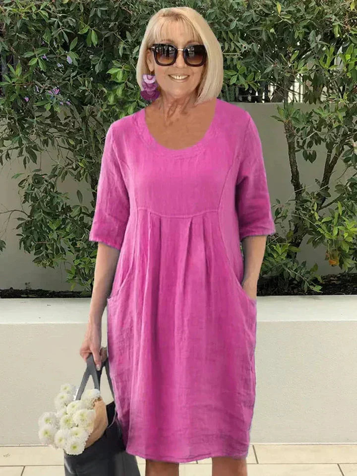 Olivia | Casual Pleated Pocket Dress