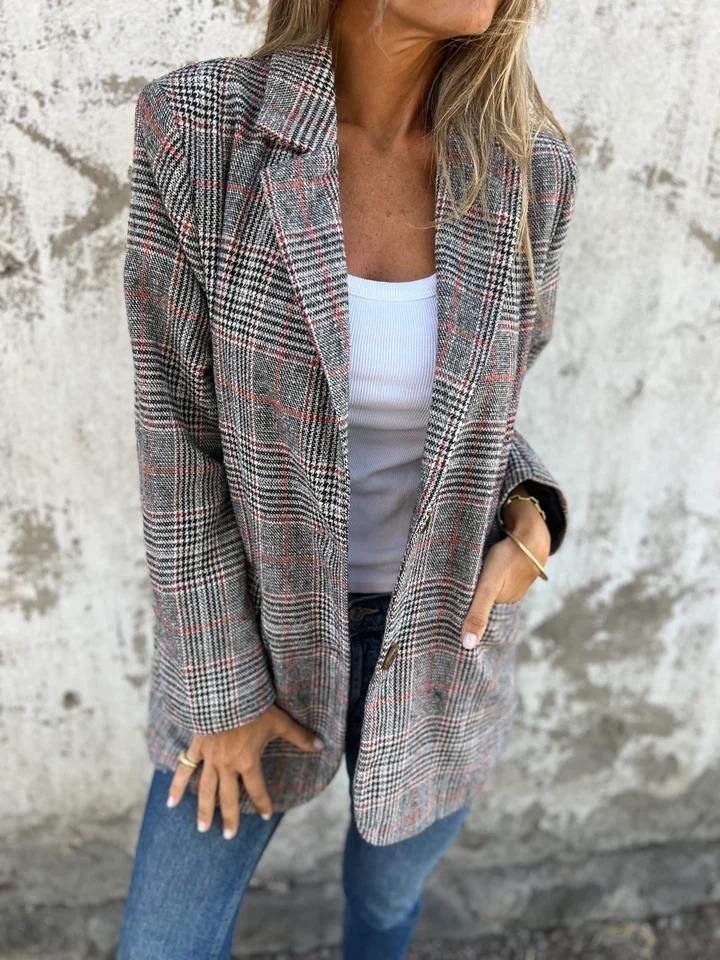 Elaina | Elegant Winter Plaid Blazer