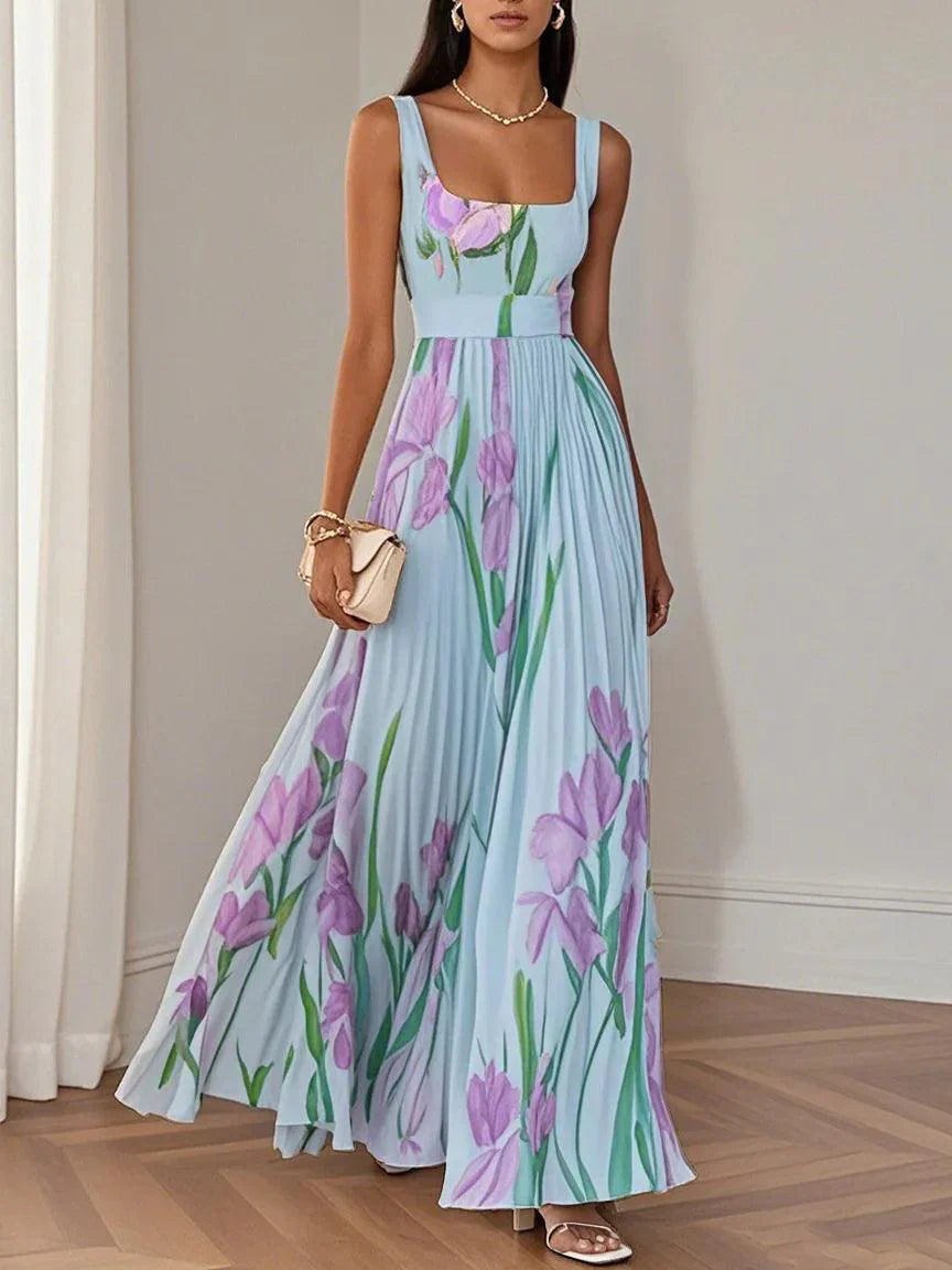 Sophie™ | Luxe geplooide bloemen maxi-jurk