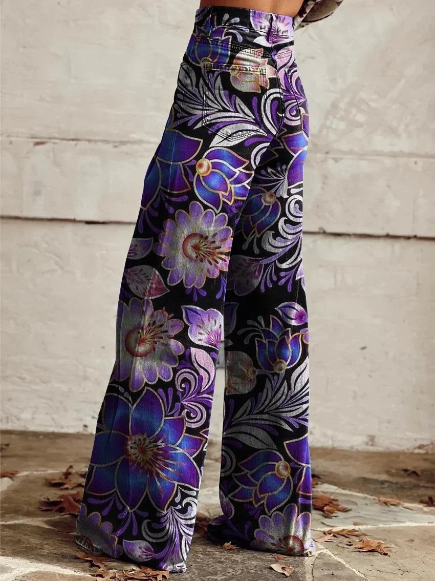 Caitlin | Relaxed Fit Botanical Print Pants