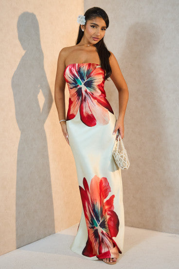 Eleanor | Floral Strapless Maxi Dress