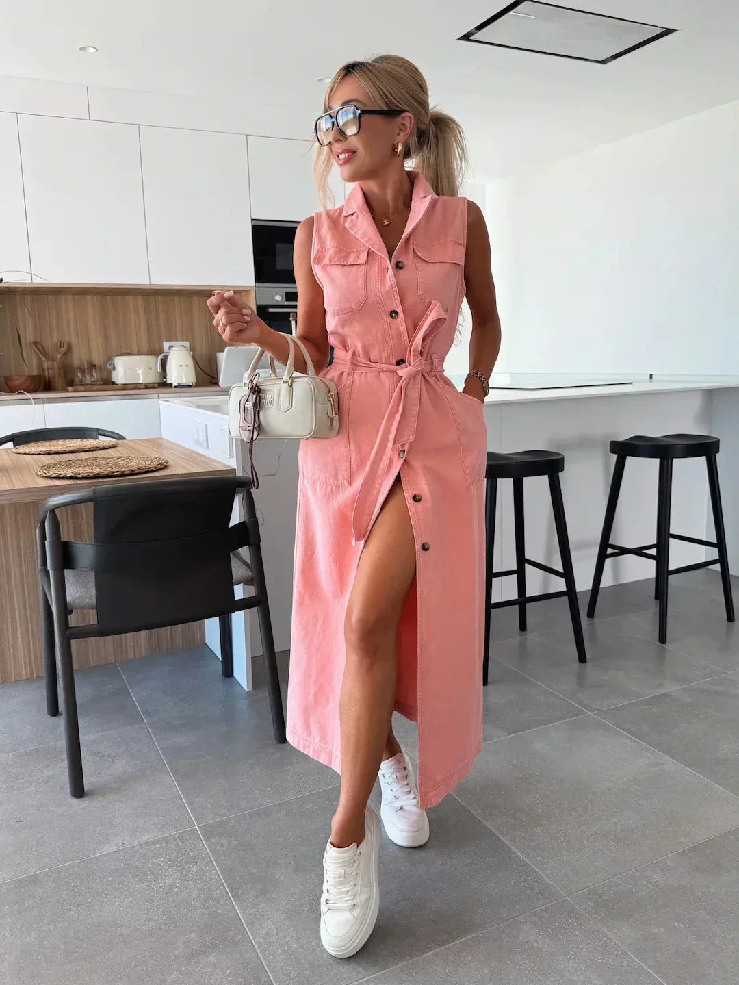 Paige | Casual Denim Button Dress