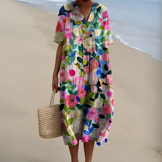 Caroline | Stylish Casual Floral Midi Dress