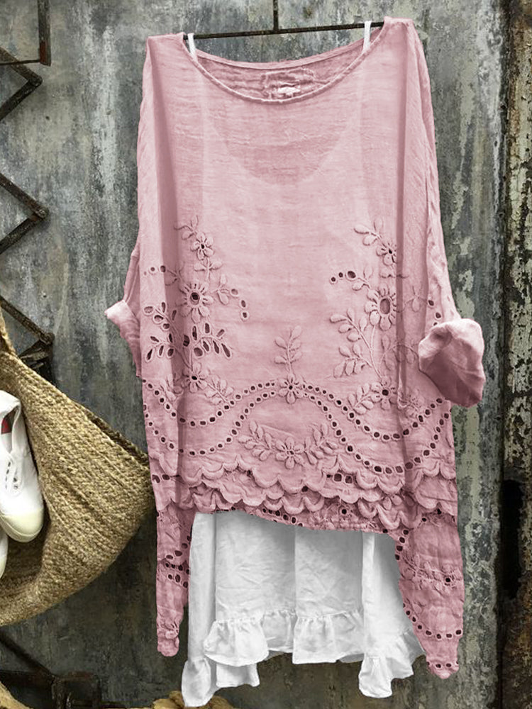 Beatrice | Elegant Embroidered Loose Blouse