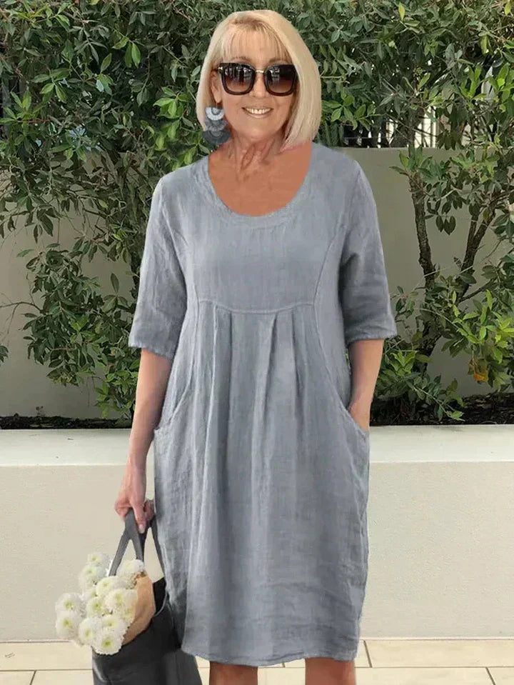 Olivia | Casual Pleated Pocket Dress