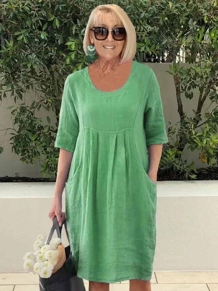 Olivia | Casual Pleated Pocket Dress
