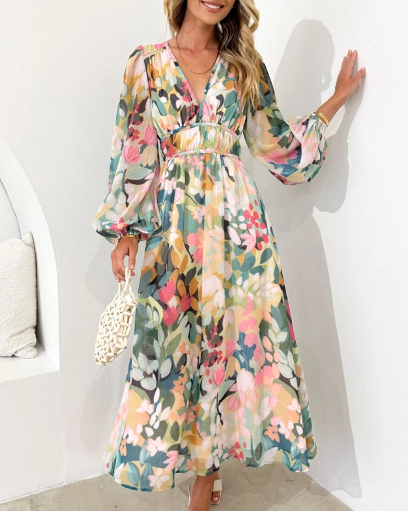 Christel | Elegante Bloemenprint Jurk