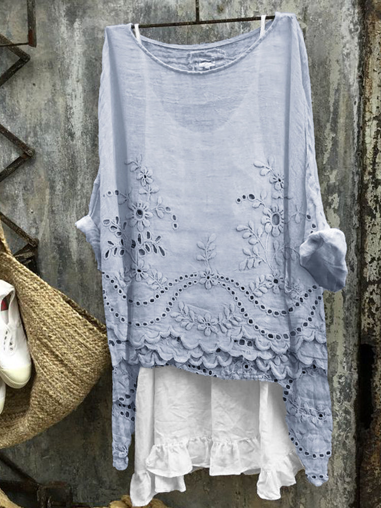 Beatrice | Elegant Embroidered Loose Blouse
